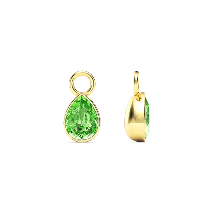 Petite Teardrop Mix Charms with Peridot Crystals Gold Plated