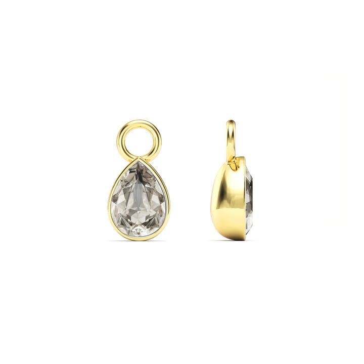 Petite Teardrop Mix Charms with Crystal Silver Shade Crystals Gold Plated