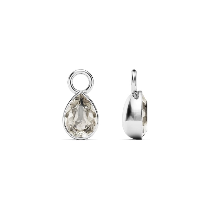 Petite Teardrop Mix Charms with Crystal Silver Shade Crystals Rhodium Plated