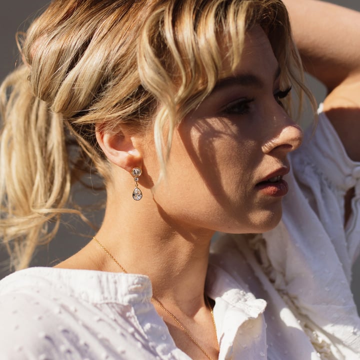 Helena Drop Mix Charms Clear Gold Plated