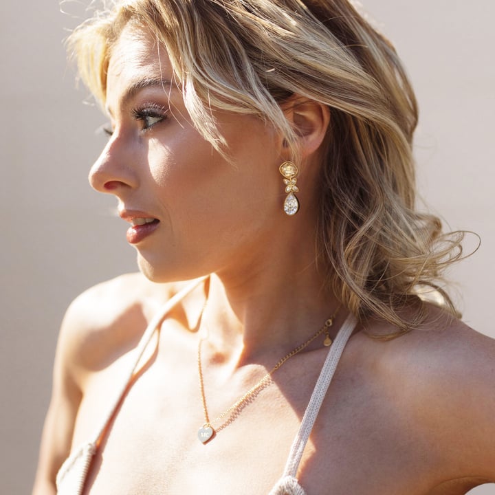 Victoria Teardrop Drop Mix Charms Clear Gold Plated