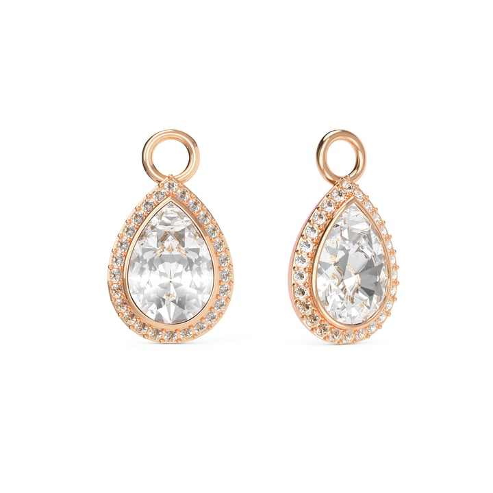 Angelic Teardrop Drop Mix Charms Clear Rose Gold Plated
