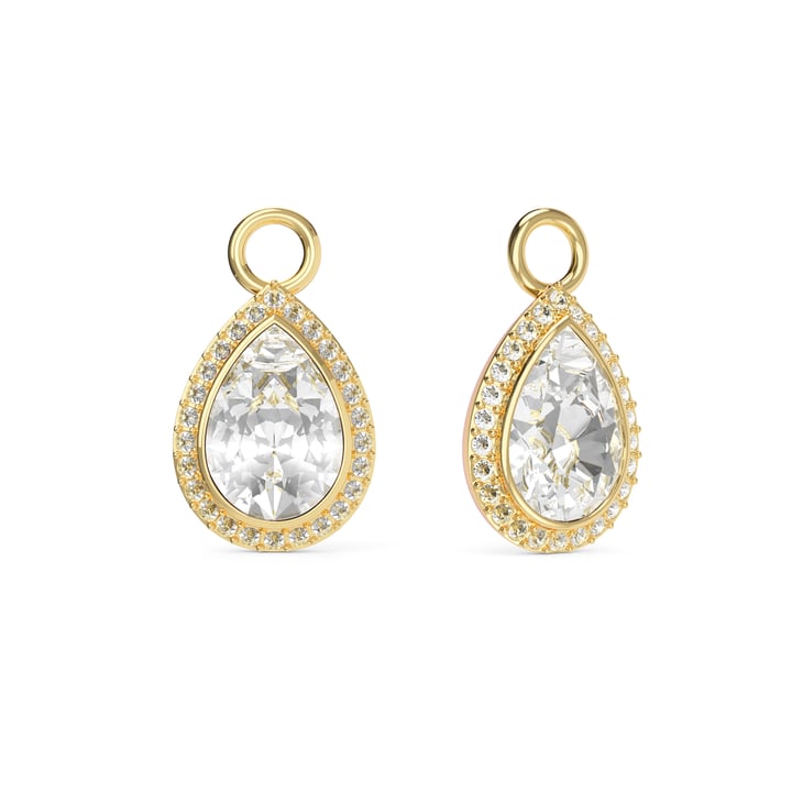 Angelic Teardrop Drop Mix Charms Clear Gold Plated