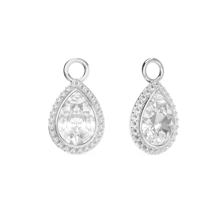 Angelic Teardrop Drop Mix Charms Clear Rhodium Plated