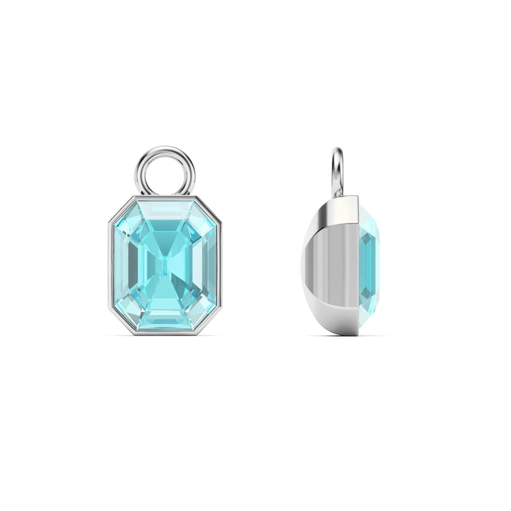 Octagon Mix Charms Light Turquoise Crystal Rhodium Plated