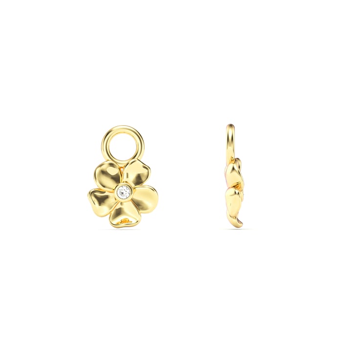 Cherry Blossom Flower Mix Charms Clear Crystals Gold Plated