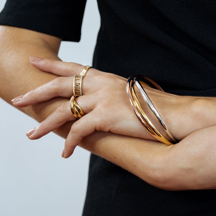 Trinity Interlocking Bangles Bridal Tri Gold Plated