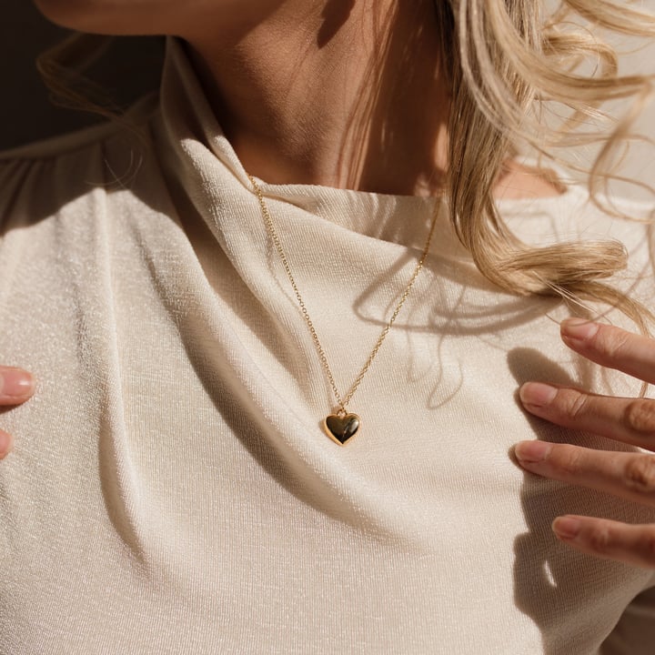 Personalised Minimal Open Heart Necklace in Sterling Silver