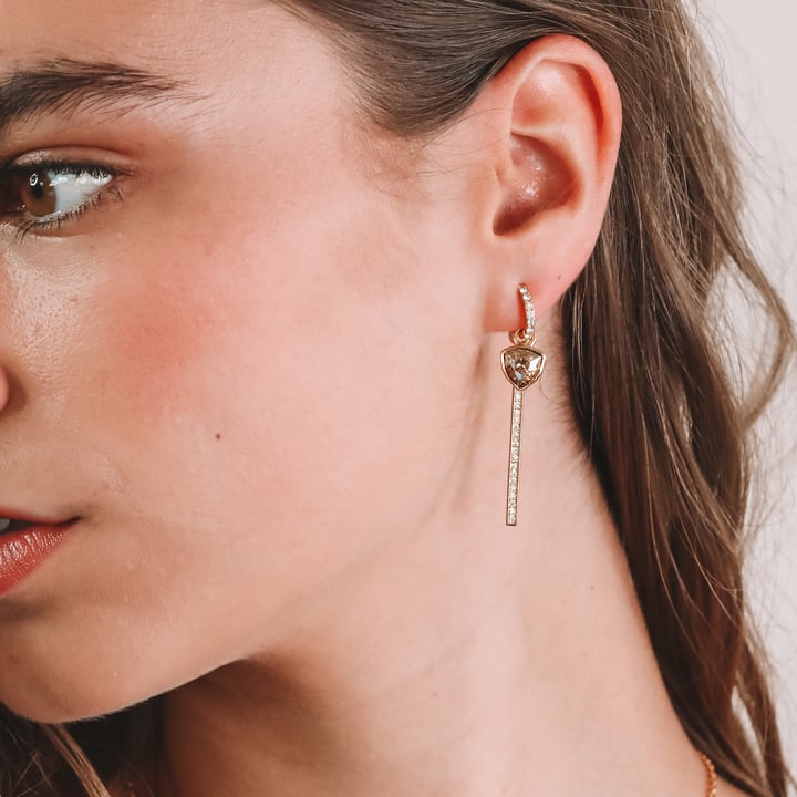 Eternity 11mm Mix Hoop Carrier Earrings with Clear Crystals Rose Gold Plated