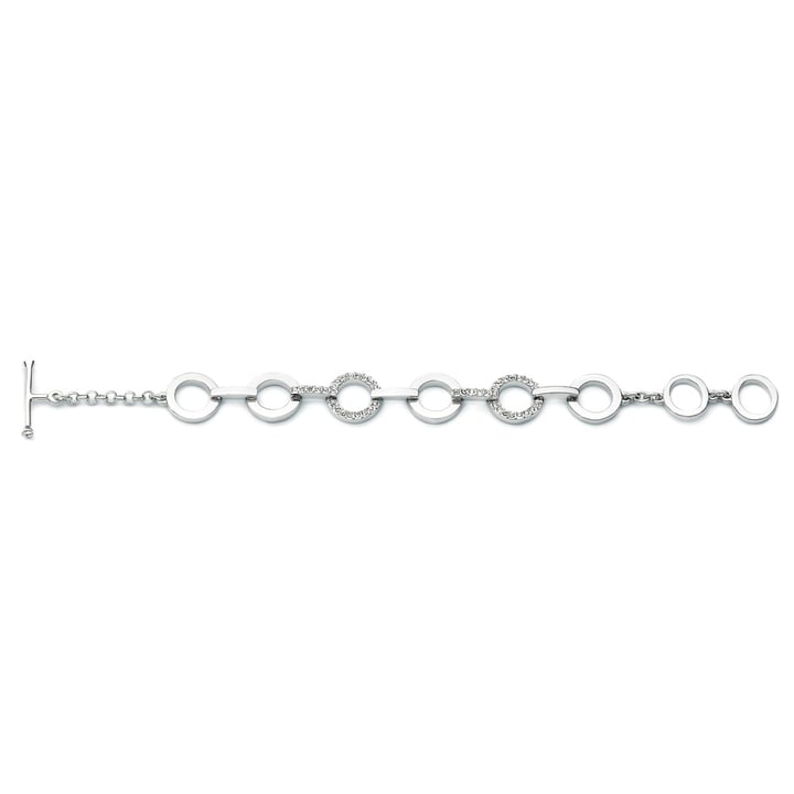 Circle Statement Bracelet Clear Crystal Rhodium Plated