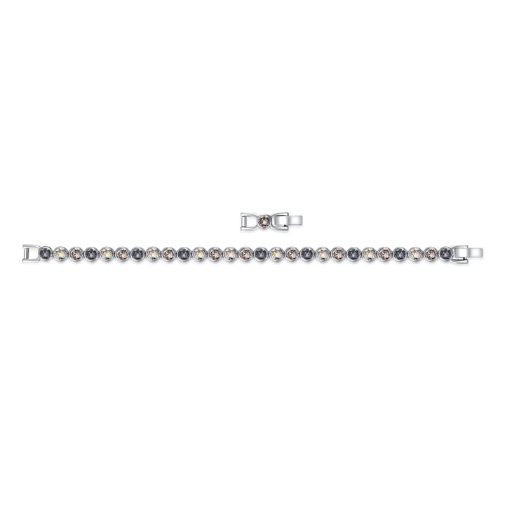 Tennis Bracelet with Crystal Silver Shade Swarovski Crystal Rhodium Plated