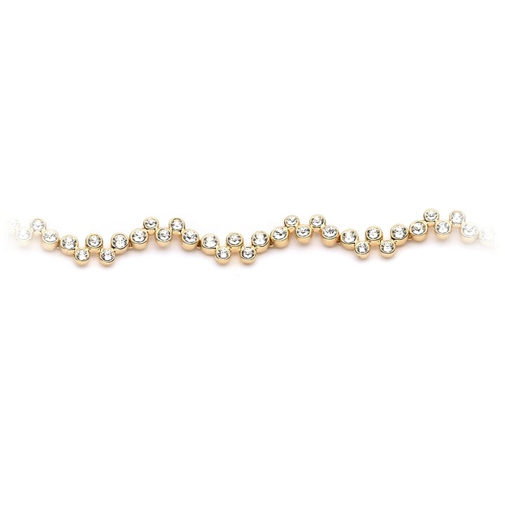 Fidelity Bracelet with Golden Silk Swarovski Crystals Gold Plated