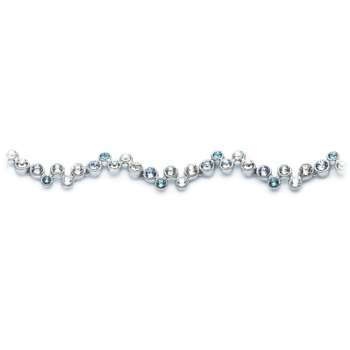 Fidelity Bracelet with Blue Swarovski Crystals Rhodium Plated