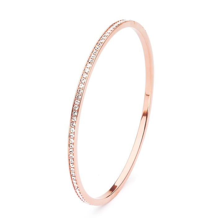 MYJS Trinity Magic Bangle with Clear Crystals Rose Gold Plated