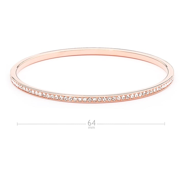 MYJS Trinity Magic Bangle with Clear Crystals Rose Gold Plated