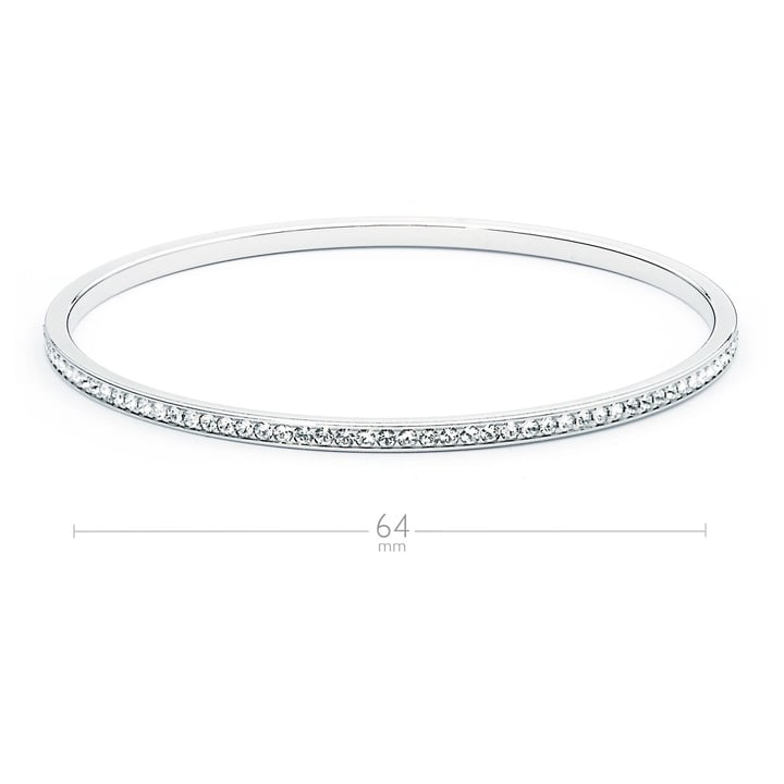 MYJS Trinity Magic Bangle with Clear Crystals Rhodium Plated