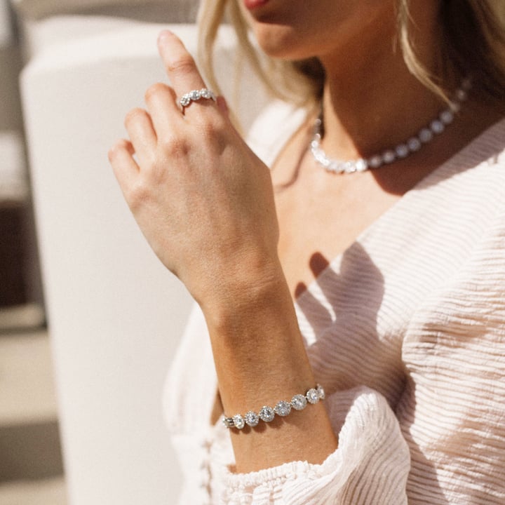 Angelic Tennis Bracelet Clear Crystal Rhodium Plated