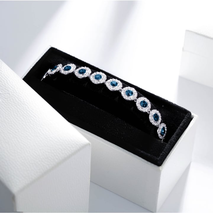 Angelic Tennis Bracelet Montana Crystal Rhodium Plated