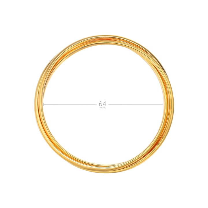 Trinity Interlocking Bangles Bridal Gold Plated