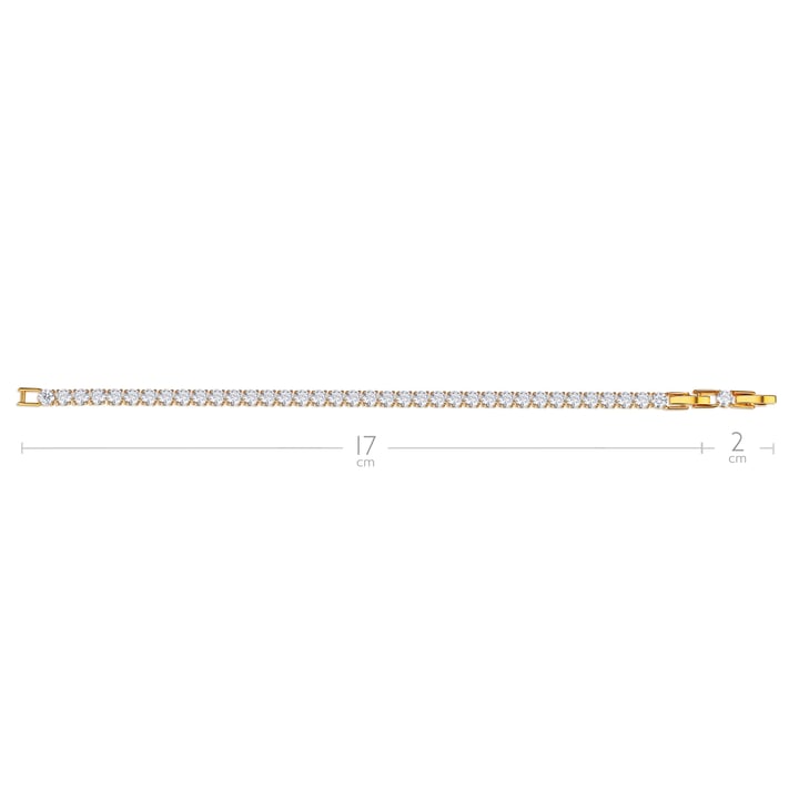 Jazz Tennis Bracelet with 4mm Clear Cubic Zirconia Bridal Gold Plated