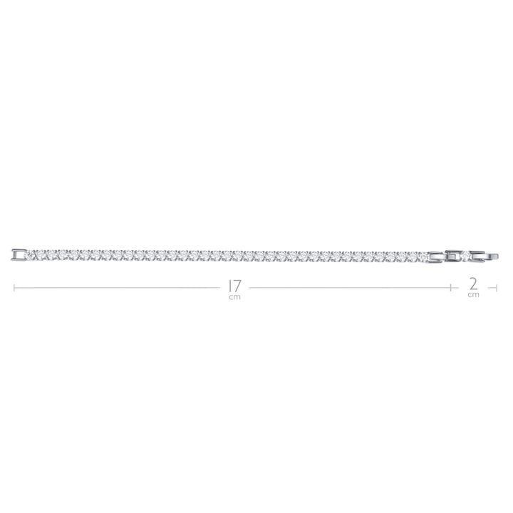 Jazz Tennis Bracelet with 4mm Clear Cubic Zirconia Bridal Rhodium Plated