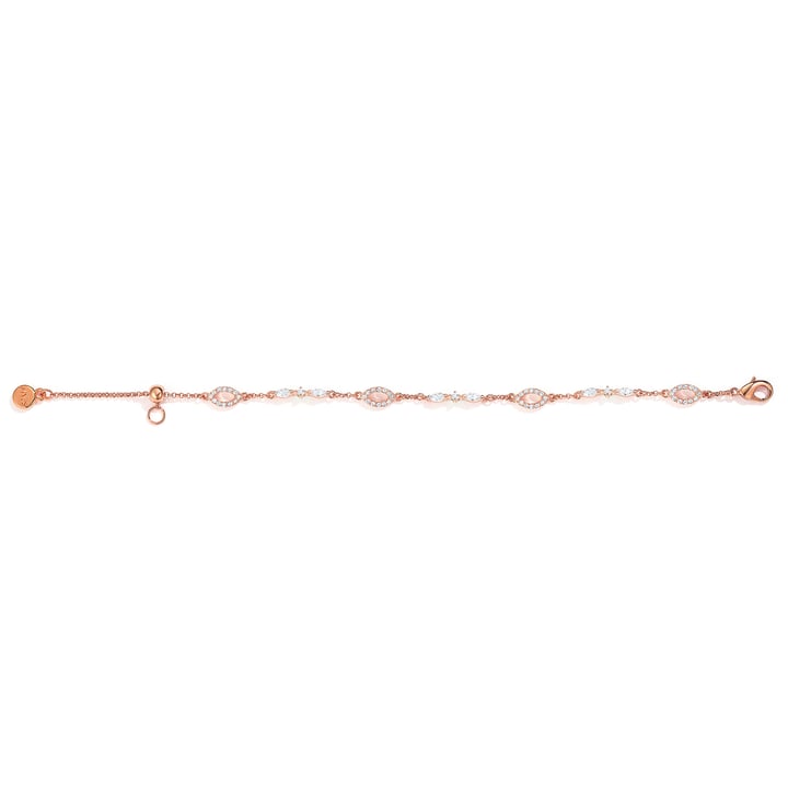 Continuity Bracelet with Clear Swarovski Crystals Rose Gold Plated
