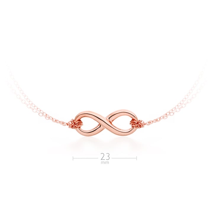 Double Chain Infinity Necklace Rose Gold Plated