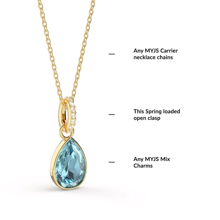 Eternity Mix Carrier Pendant Clasp Clear Gold Plated
