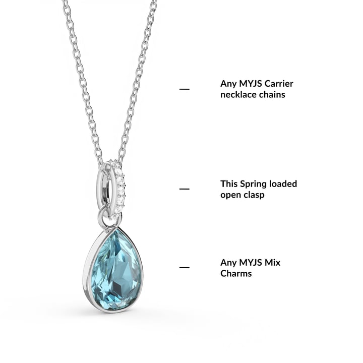 Eternity Mix Carrier Pendant Clasp Clear Rhodium Plated