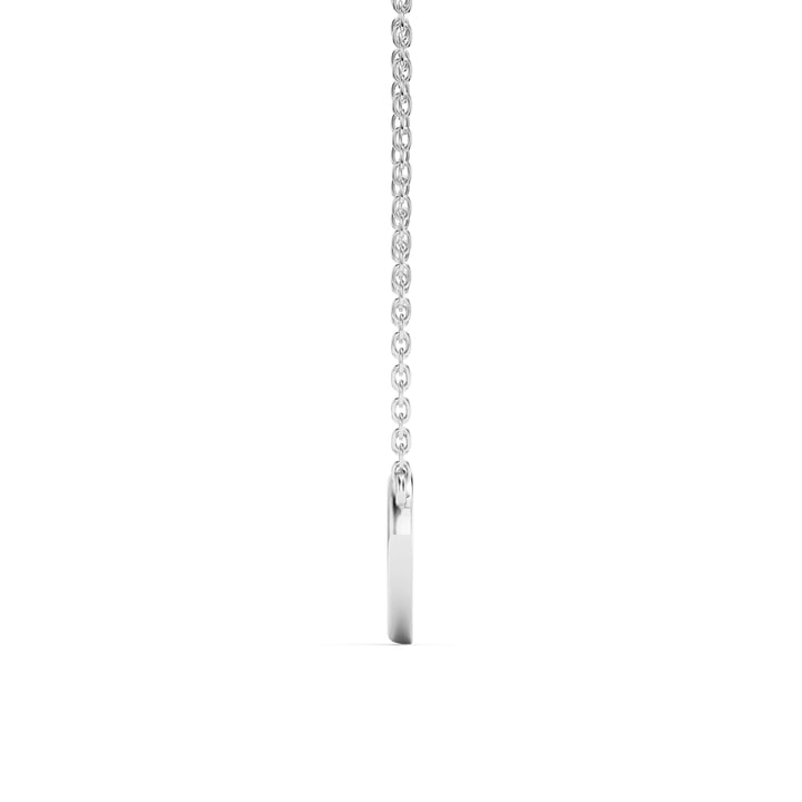 Open Heart Necklace Clear Crystals Rhodium Plated