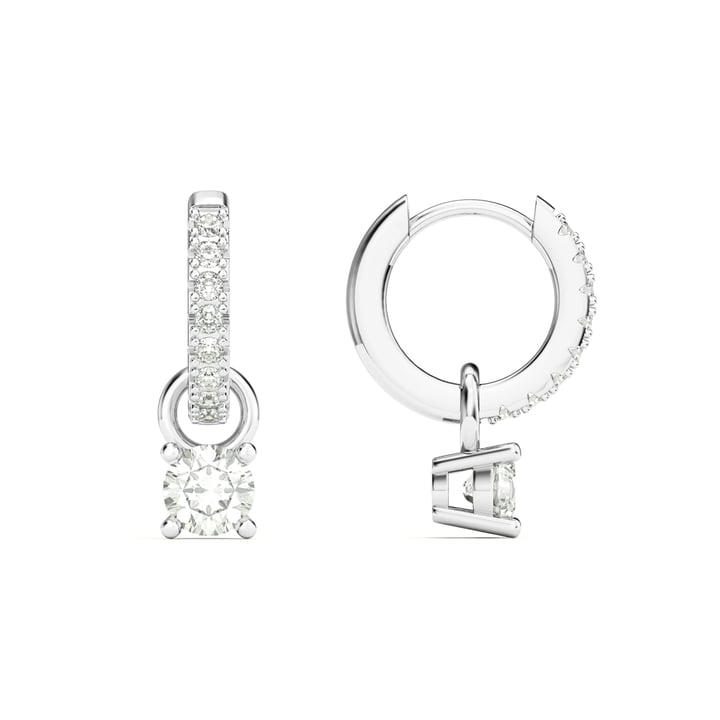 0.6 Carat DE VS+ IGI Certified Lab Grown Diamond Hoop Earrings Sterling Silver
