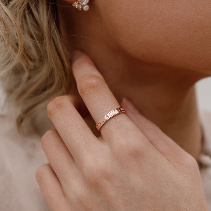 Personalised Family Engraved Ring in Sterling Silver