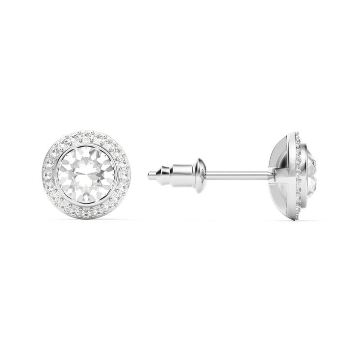 Angelic Stud Earrings Clear Crystals Rhodium Plated