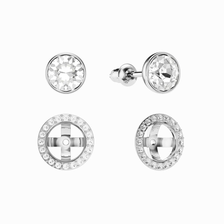 Angelic Stud Earrings Clear Crystals Rhodium Plated