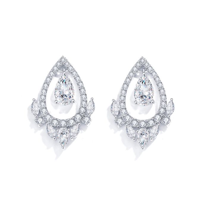 Raiya Drop Earrings with Clear Cubic Zirconia