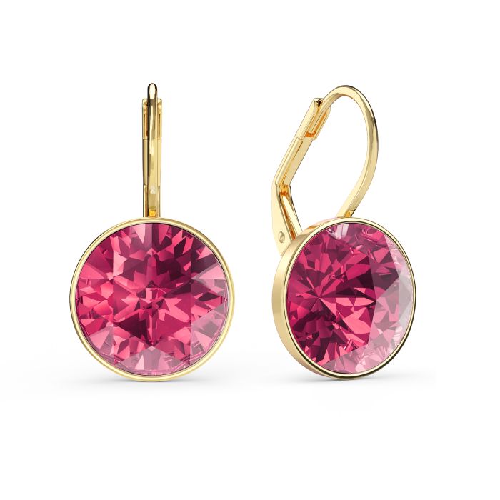 Bella Earrings 6 Carat Drop Earrings Rose Crystals Gold Plated