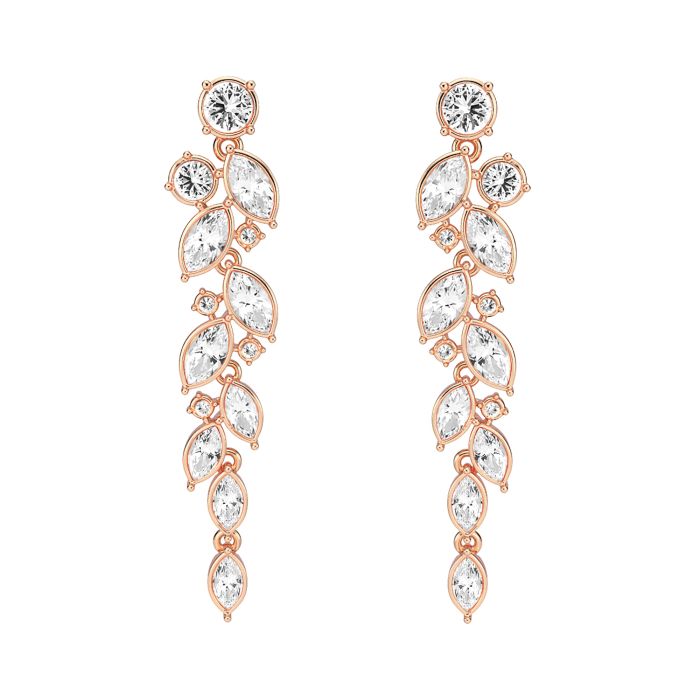 Paloma Drop Earrings with Clear Swarovski Crystals Rose Gold Plated