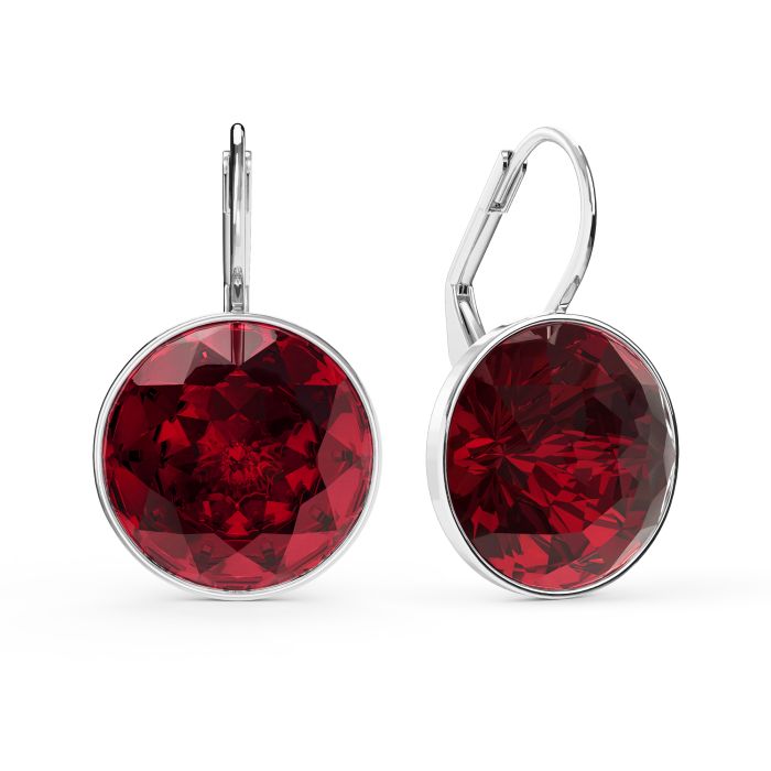 Bella Earrings 10 Carat Drop Earrings Ruby Crystals Rhodium Plated