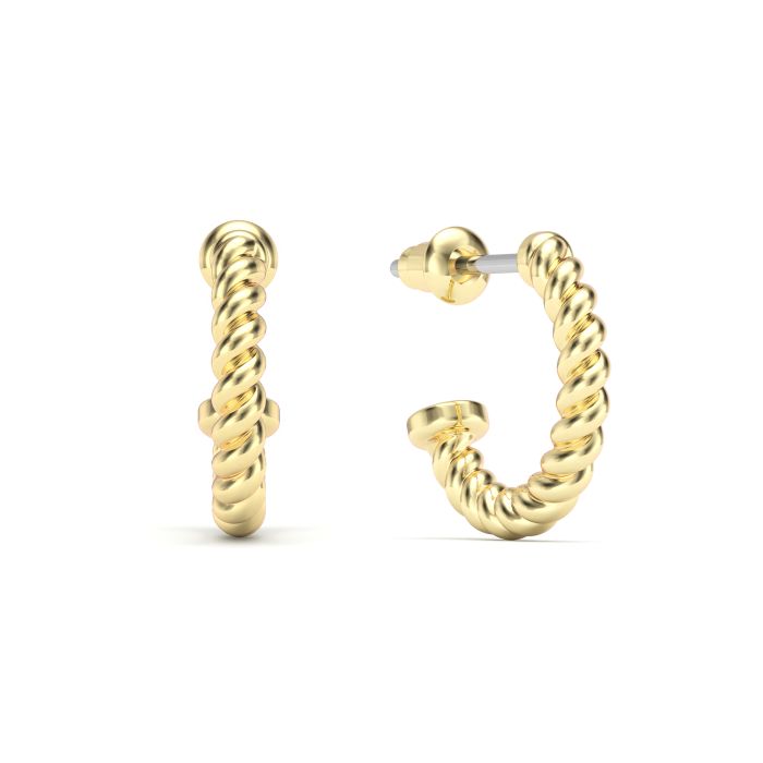 Rope Coil 13mm Mix Hoop Earrings Gold Plated