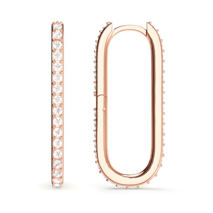Grand Mix Carrier Earrings 31mm Clear Rose Gold Plated