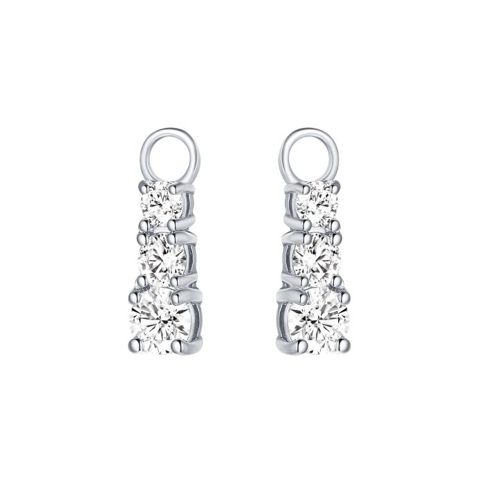 Attract Trilogy Cubic Zirconia Mix Hoop Earring Charms