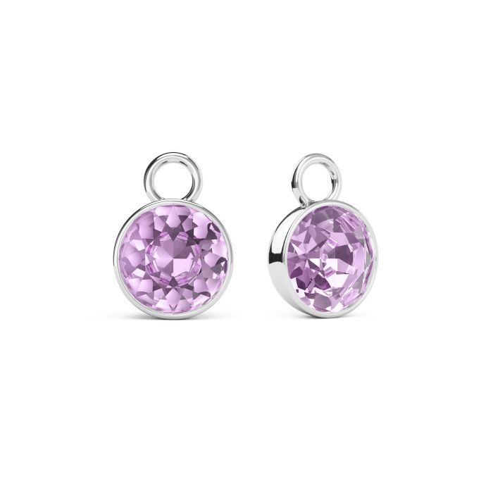 Bella 2 Carat Mix Charms with Violet Swarovski Crystals Rhodium Plated