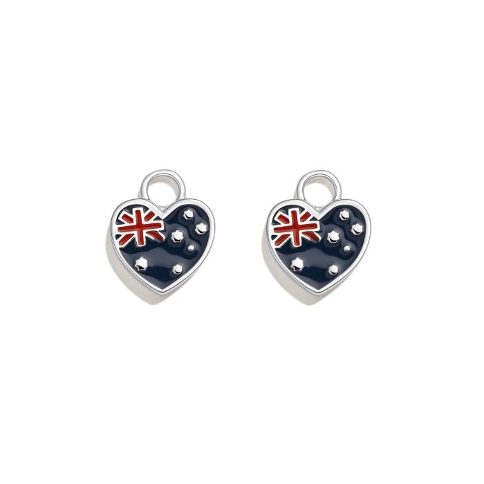 Australian Flag Hoop Earring Charm Clear