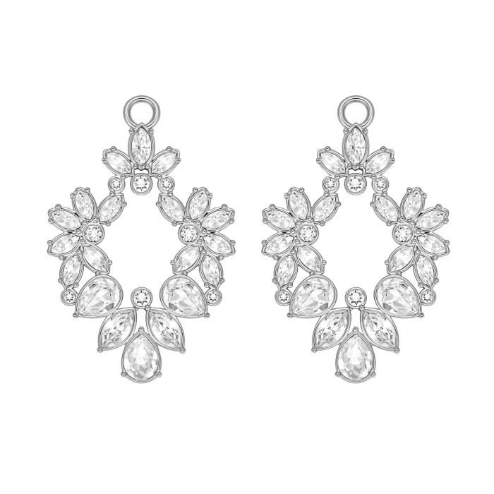 Charlotte Floral Drop Mix Charms Clear Rhodium Plated