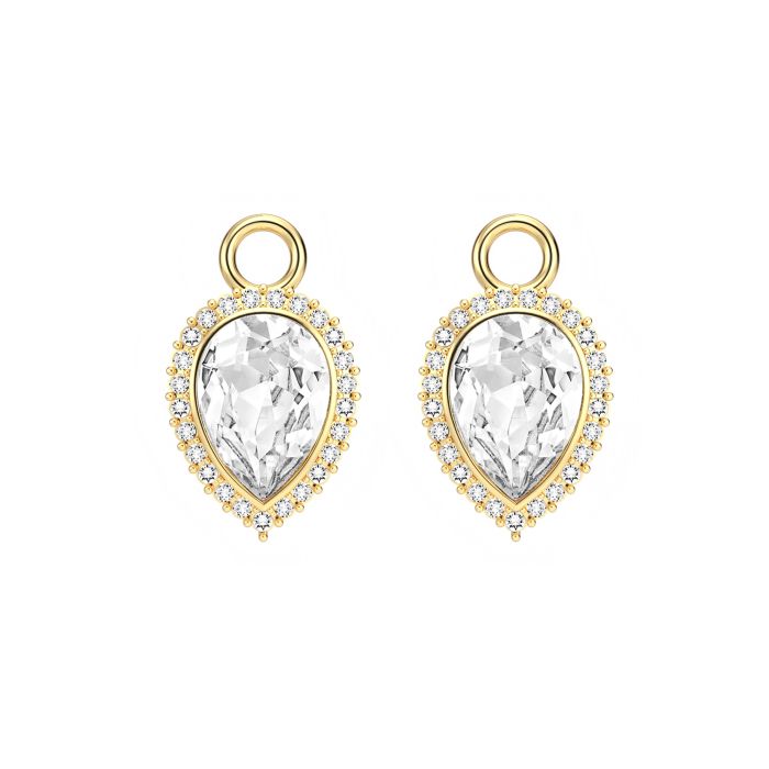 Angelic Pear Drop Mix Charms Clear Gold Plated
