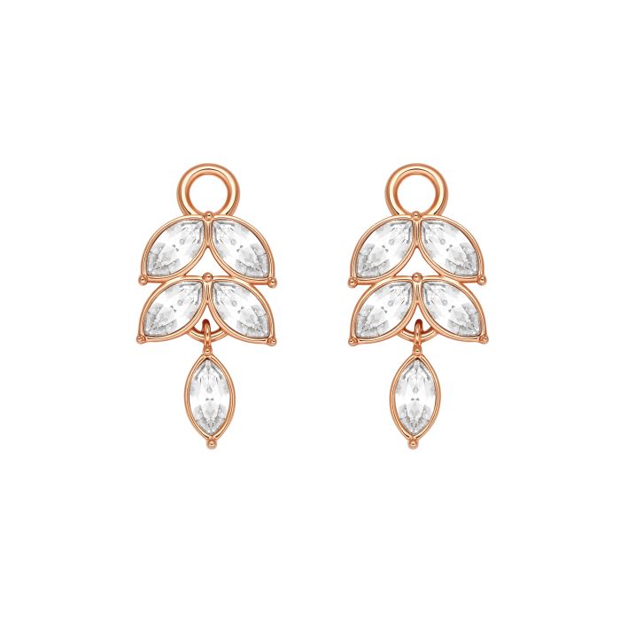 Nora Drop Mix Charms Clear Rose Gold Plated