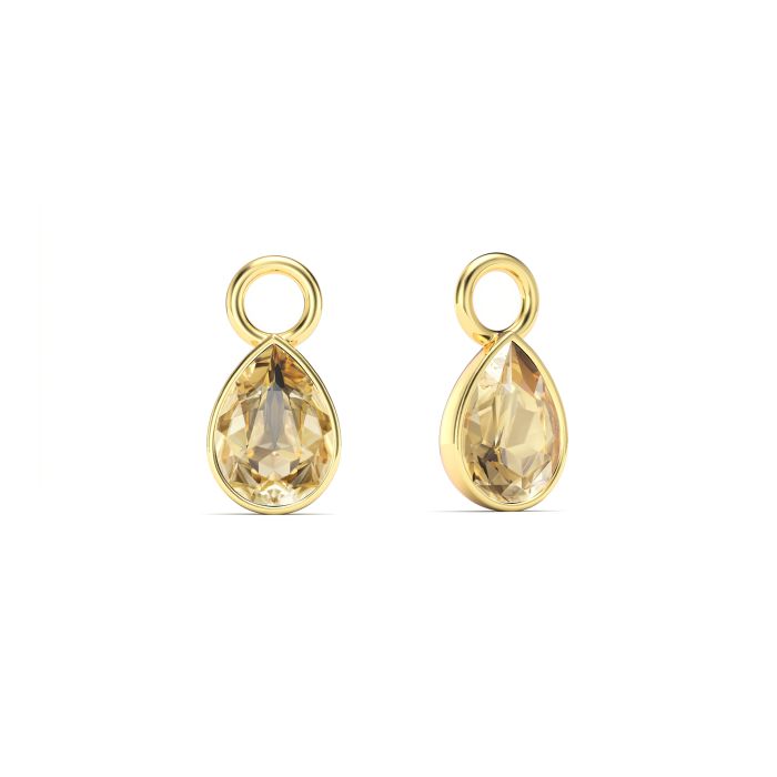 Petite Teardrop Mix Charms with Crystal Golden Shadow Crystals Gold Plated