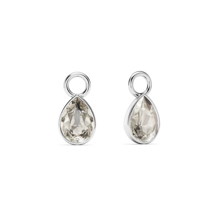 Petite Teardrop Mix Charms with Crystal Silver Shade Crystals Rhodium Plated