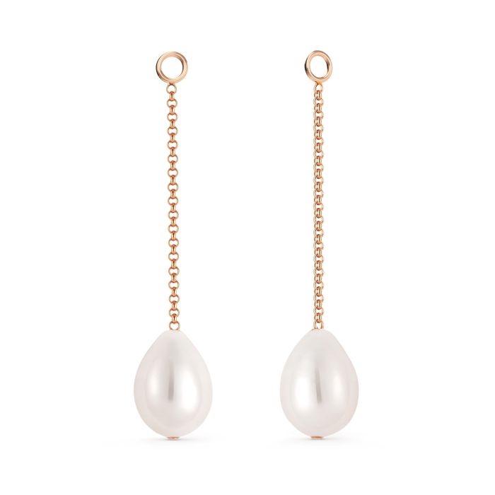 Single Drop Pear Freshwater Pearl Mix Charm Rose Gold Plated