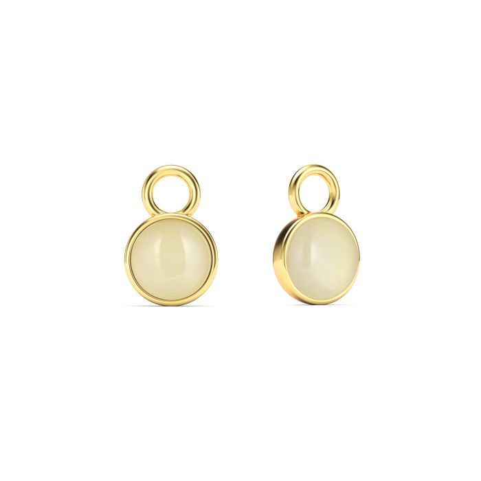 Round Petite Cabochon Mix Charms Amazonite Gold Plated